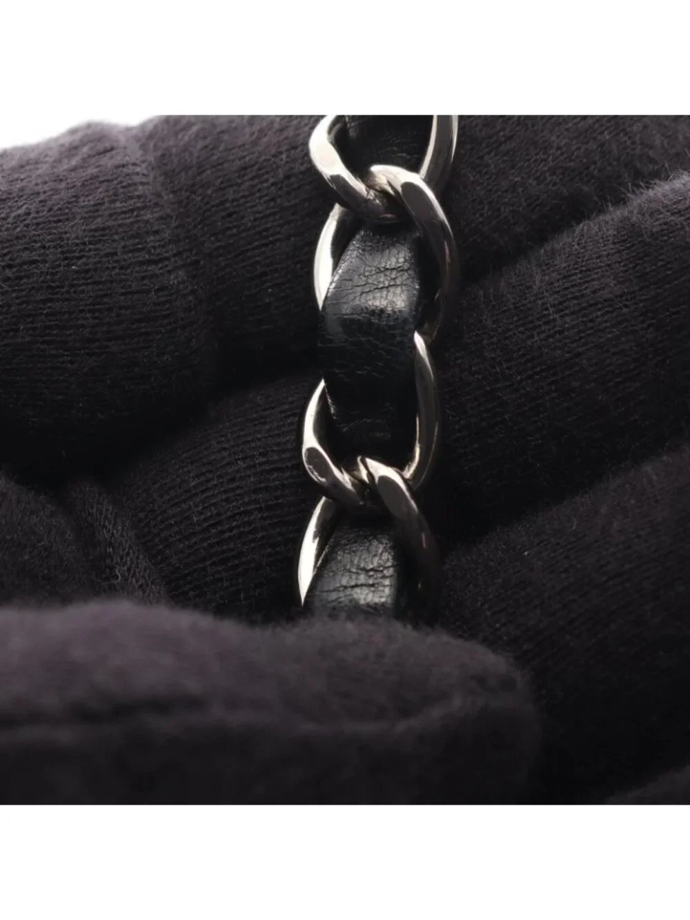 Chanel Shoulder Bag Quilted Double Flap Black Lambskin Chain